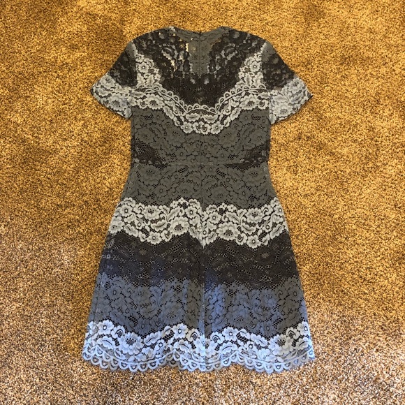 🎀SOLD🎀Sandro Rebecca Blue Stripe Lace Dress - Picture 7 of 7